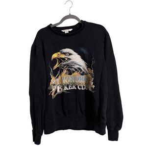 Elevenparis St. Honore Biker Club Eagle Pullover‎ Graphic Sweatshirt Large